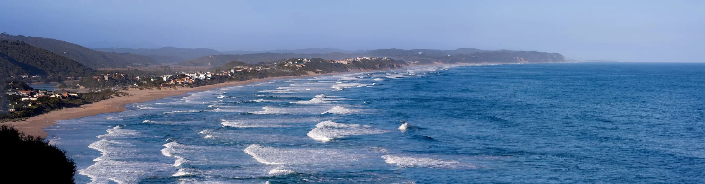 Panorama from Dolphin Point over Wilderness beach and the Garden Route coastline